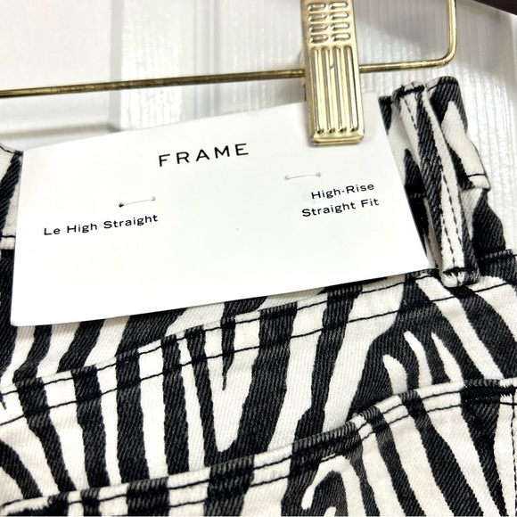 NWT FRAME Le High Straight-Leg Zebra Jeans high rise women’s size 25 cotton - Picture 8 of 9